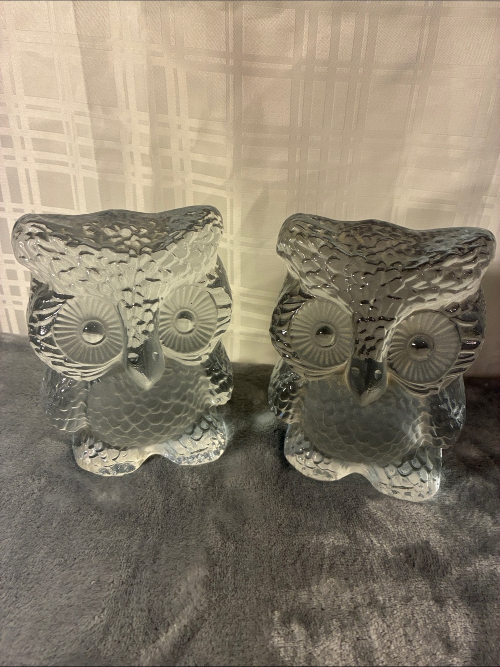 Vintage Viking Glass Owls with original label